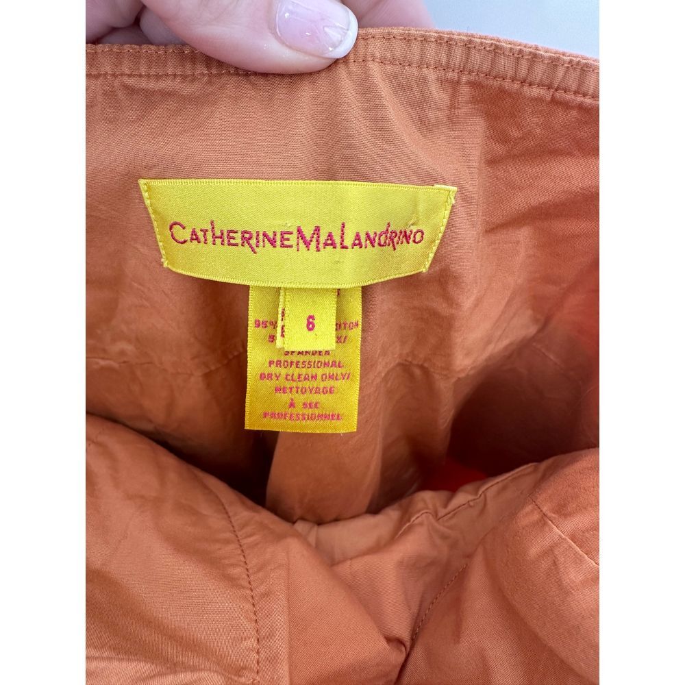 Catherine Malandrino Orange Embroidered Shoulder Strap Corset Women's Dress Sz 6 - Picture 2 of 7
